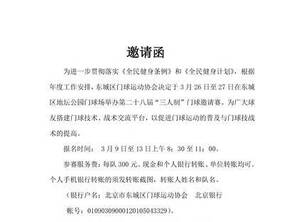 北京东城区第三十八届“三人制”门球邀请赛规程